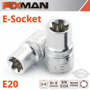 FIXMAN 3/8' Drive E-socket 6 Point E20